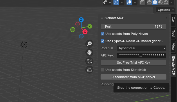 Blender MCPパネル